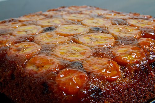 Banana Upside Down Cake with Chocolate Chips, Whole 500