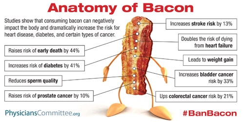 bacon, cancer risk, processed foods
